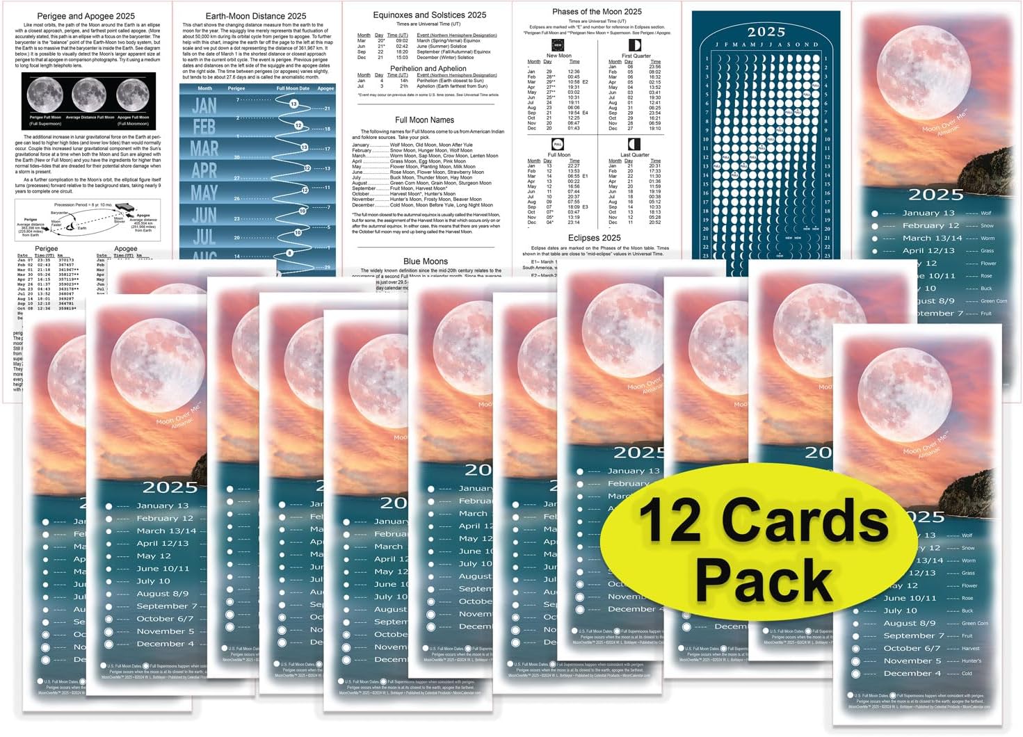 Moon Over Me Almanac Card - 12 or 24 Pack